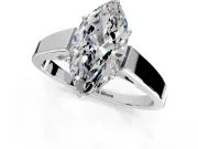 Solitaire Engagement Ring Setting for Marquise Center with Tapered Split Shoulders and Prong Head in Platinum
