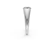 Tension Engagement Ring Setting for Round Cut Center with Wide Tapered Band and Tension Head in Platinum