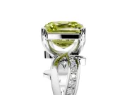 Solitaire Engagement Ring Setting for Fancy Yellow Asscher Cut Center with Pave and Plain Crossover Band and Prong Head in Sterling Silver