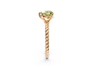 Solitaire Engagement Ring Setting for Fancy Yellow Heart-Shaped Center with Plain Twisted Rope Band and Prong Head in Rose Gold