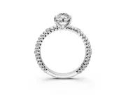 Rope Engagement Ring Setting for Marquise Center with Accent Shoulders and Prong Head in White Gold