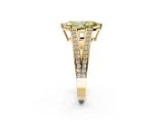 Split Shank Engagement Ring Setting for Fancy Yellow Marquise Center with Pave Split Shank and Prong Head in Yellow Gold