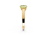 Solitaire Engagement Ring Setting for Fancy Yellow Asscher Cut Center with Tapered Split Shoulders and Prong Head in Yellow Gold