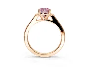 Solitaire Engagement Ring Setting for Fancy Pink Cushion Cut Center with Channel Accents and Prong Head in Rose Gold
