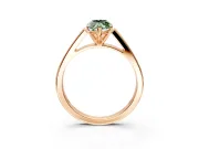 Solitaire Engagement Ring Setting for Fancy Green Marquise Center with Tapered Split Shoulders and Prong Head in Rose Gold