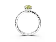 Solitaire Engagement Ring Setting for Fancy Yellow Oval Center with Large Accents and Prong Head in Sterling Silver