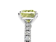 Solitaire Engagement Ring Setting for Fancy Yellow Princess Cut Center with Single Row Accent Band and Prong Head in Platinum