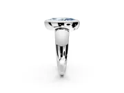 Solitaire Engagement Ring Setting for Fancy Blue Marquise Center with Wide Band and Bezel Head in Platinum