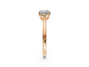 Solitaire Engagement Ring Setting for Cushion Cut Center with Narrow Cathedral Band and Prong Head in Rose Gold