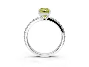 Solitaire Engagement Ring Setting for Fancy Yellow Radiant Cut Center with Large Accent Band and Prong Head in Platinum