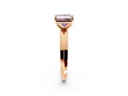 Solitaire Engagement Ring Setting for Fancy Pink Princess Cut Center with Wide Knife Ridge Band and Prong Head in Rose Gold
