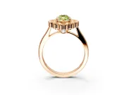 Cluster Halo Engagement Ring Setting for Fancy Yellow Marquise Center with Milgrain Bezel Accents and Prong Head in Rose Gold