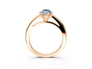 Solitaire Engagement Ring Setting for Fancy Blue Marquise Center with Flat-Sided Plain Band and Prong Head in Rose Gold