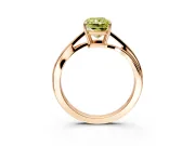 Solitaire Engagement Ring Setting for Fancy Yellow Radiant Cut Center with Plain Bypass Twist Band and Prong Head in Rose Gold
