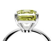 Minimalist Solitaire Engagement Ring Setting for Fancy Yellow Asscher Cut Center with Thin Band and Prong Head in Sterling Silver