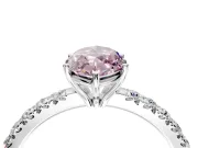Solitaire Engagement Ring Setting for Fancy Pink Marquise Center with Large Accent Band and Prong Head in Sterling Silver
