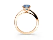 Solitaire Engagement Ring Setting for Fancy Blue Cushion Cut Center with Basket Rail and Prong Head in Rose Gold