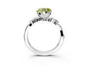 Solitaire Engagement Ring Setting for Fancy Yellow Heart-Shaped Center with Marquise Accent Twist Band and Prong Head in Sterling Silver