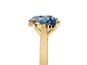 Solitaire Engagement Ring Setting for Fancy Blue Heart-Shaped Center with Tapered Shoulders and Prong Head in Yellow Gold