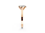 Solitaire Engagement Ring Setting for Pear-Shaped Center with Tapered Shoulders and Prong Head in Rose Gold