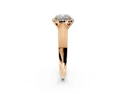 Halo Engagement Ring Setting for Cushion Cut Center with Knife Ridge Cathedral Band and Prong Head in Rose Gold