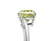 Solitaire Engagement Ring Setting for Fancy Yellow Princess Cut Center with Plain Bypass Twist Band and Prong Head in Platinum