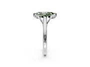Solitaire Engagement Ring Setting for Fancy Green Marquise Center with Cathedral Band and Prong Head in Platinum