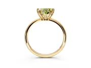 Minimalist Solitaire Engagement Ring Setting for Fancy Yellow Heart-Shaped Center with Thin Band and Prong Head in Yellow Gold