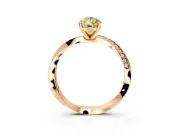 Side Accent Engagement Ring Setting for Fancy Yellow Pear-Shaped Center with Accent Shoulders and Prong Head in Rose Gold