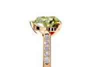Solitaire Engagement Ring Setting for Fancy Yellow Heart-Shaped Center with Channel Accents and Prong Head in Rose Gold