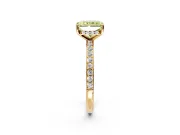 Solitaire Engagement Ring Setting for Fancy Yellow Radiant Cut Center with Fine Pave Band and Prong Head in Yellow Gold
