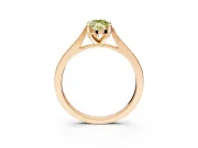Solitaire Engagement Ring Setting for Fancy Yellow Marquise Center with Tapered Shoulders and Prong Head in Rose Gold