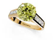 Solitaire Engagement Ring Setting for Fancy Yellow Round Cut Center with Cathedral Channel Band and Prong Head in Yellow Gold