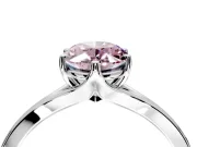 Solitaire Engagement Ring Setting for Fancy Pink Oval Center with Plain Split Shank and Prong Head in Platinum