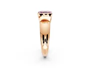 Tension Engagement Ring Setting for Fancy Pink Asscher Cut Center with Wide Flat Band and Tension Head in Rose Gold