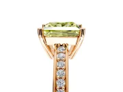 Solitaire Engagement Ring Setting for Fancy Yellow Princess Cut Center with Channel-Set Accent Band and Prong Head in Rose Gold