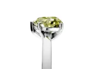 Solitaire Engagement Ring Setting for Fancy Yellow Heart-Shaped Center with Basket Rail and Prong Head in Sterling Silver