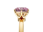 Solitaire Engagement Ring Setting for Fancy Pink Radiant Cut Center with Plain Band and Tulip Prong Head in Yellow Gold
