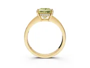 Solitaire Engagement Ring Setting for Fancy Yellow Princess Cut Center with Channel-Set Accent Band and Prong Head in Yellow Gold