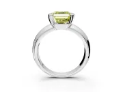 Tension Engagement Ring Setting for Fancy Yellow Asscher Cut Center with Wide Flat Band and Tension Head in Sterling Silver