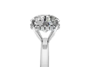 Solitaire Engagement Ring Setting for Round Cut Center with Fine Wire Band and Prong Head in Platinum