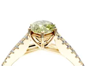 Solitaire Engagement Ring Setting for Fancy Yellow Marquise Center with Pave Split Shank and Prong Head in Yellow Gold