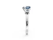 Solitaire Engagement Ring Setting for Fancy Blue Heart-Shaped Center with Plain Band and Tulip Prong Head in Platinum
