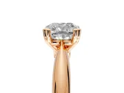 Solitaire Engagement Ring Setting for Cushion Cut Center with Reverse Tapered Band and Prong Head in Rose Gold