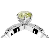 Solitaire Engagement Ring Setting for Fancy Yellow Marquise Center with Criss-Cross Accent Band and Prong Head in Platinum