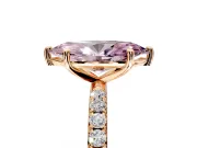 Solitaire Engagement Ring Setting for Fancy Pink Marquise Center with Micro Pave Band and Prong Head in Rose Gold