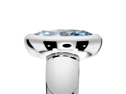 Solitaire Engagement Ring Setting for Fancy Blue Marquise Center with Wide Band and Bezel Head in Platinum