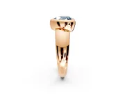 Solitaire Engagement Ring Setting for Fancy Blue Heart-Shaped Center with Wide Band and Bezel Head in Rose Gold