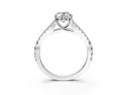 Solitaire Engagement Ring Setting for Oval Center with Pave Split Shank and Prong Head in Platinum
