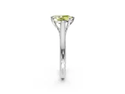 Solitaire Engagement Ring Setting for Fancy Yellow Pear-Shaped Center with Cathedral Band and Prong Head in Sterling Silver